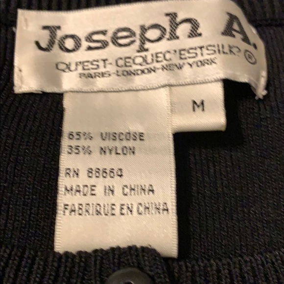 NWOT Classic Black Button-Down Joseph A. Top. - Picture 7 of 7